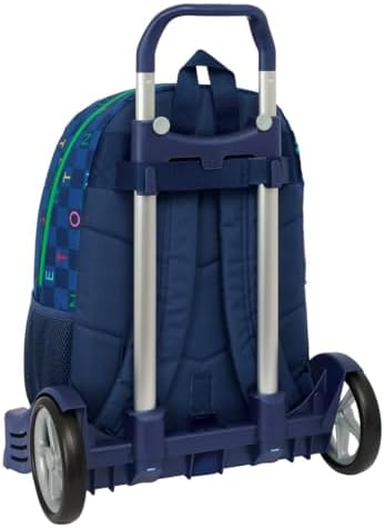 SAFTA BENETTON DAMERO Backpack per Scuola con Carretto Included, Ideale per Ragazzi di Varie Età, Comfortevole e Versati