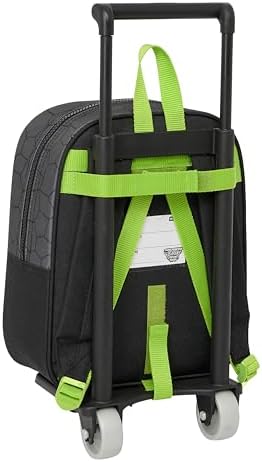 SAFTA Tartugas Ninja Nursery Backpack con Trolley Ideale per Bambini di Varie Età, Comoda e Versatile, Qualità e Durata,