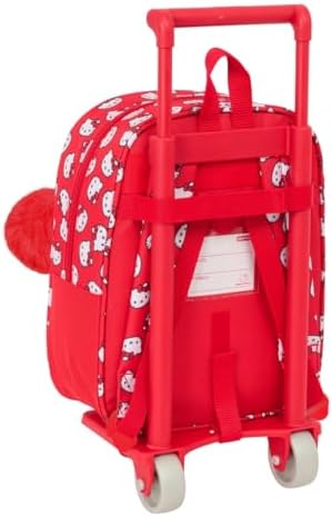 SAFTA HELLO KITTY Nursery Backpack Red/White, Comfortable and Versatile per Bambini di Tutte Le Età, Qualità e Durabilit
