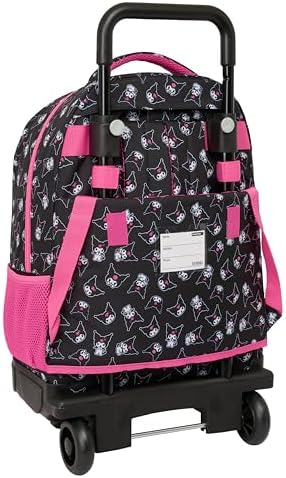 Safta KUROMI Valigetta Grande con Ruote, Compatto, Rimovibile, Ideale per Bambini di Tutte le Età, Comfortevole e Versat