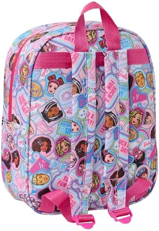 SAFTA BARBIE 3D Nursery Backpack per Bambini: Adattabile a Carrellino, Facile da Pulire, Qualità e Duratura, Idealmente 