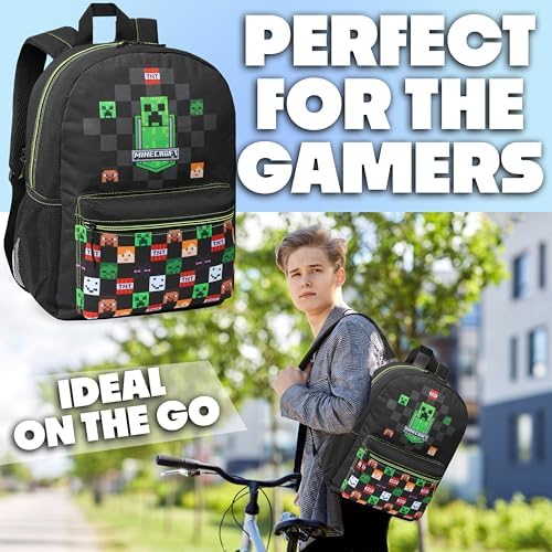  Minecraft Koffer per Bambini con Pochetto Frontale per Sport, Gym, Viaggi, Regalo per Bambini
| Backpack Minecraft per 
