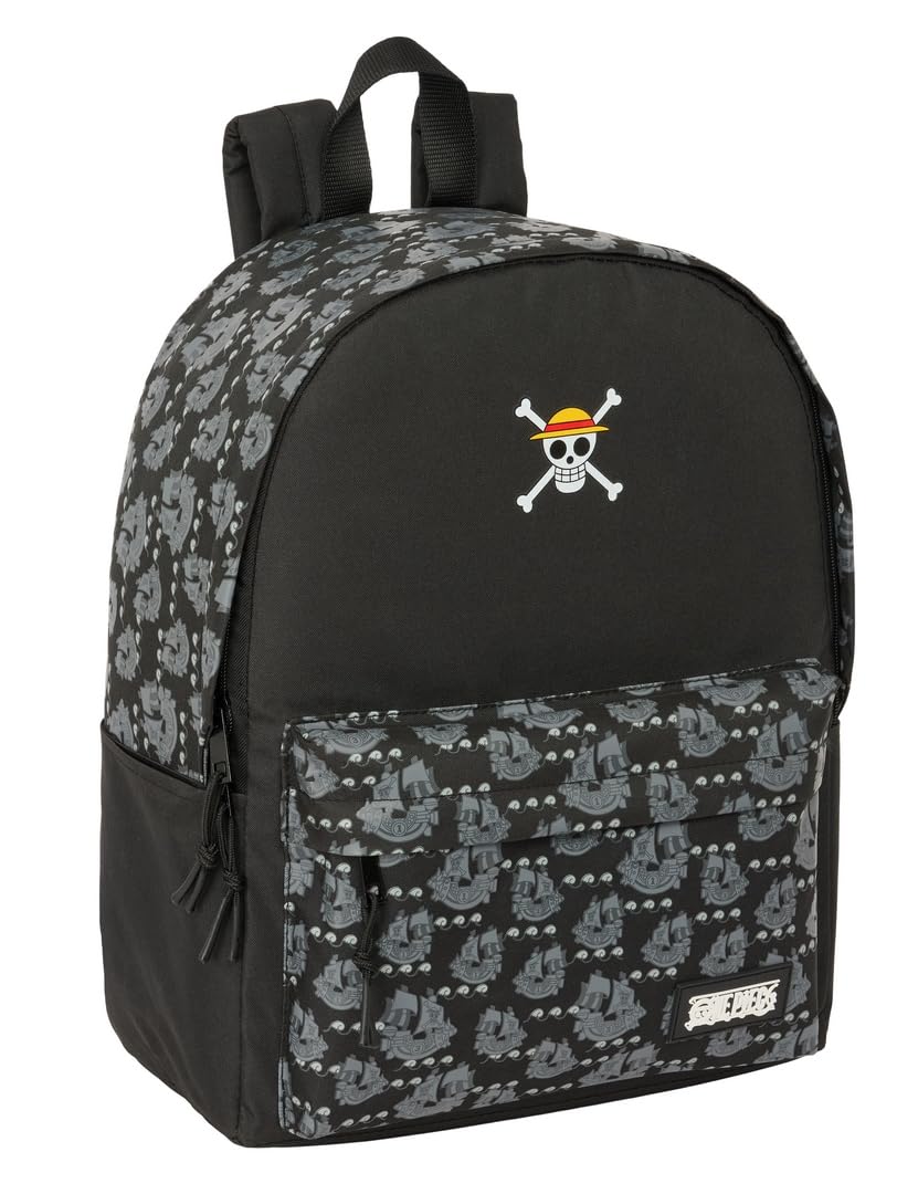 SAFTA ONE PIECE PIRATES 1|1" Portatile Backpack - Perfetto per gli Adolescenti, Comodo e Versatile, Alta Qualità e Durab