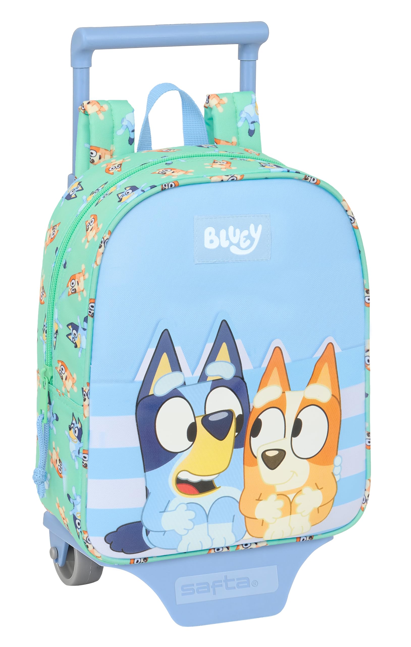 SAFTA BLUEY SISTERS Nursery Backpack con Trollo Ideale per Fiorette di Varie Età, Comfortable e Versatile, Qualità e Dur