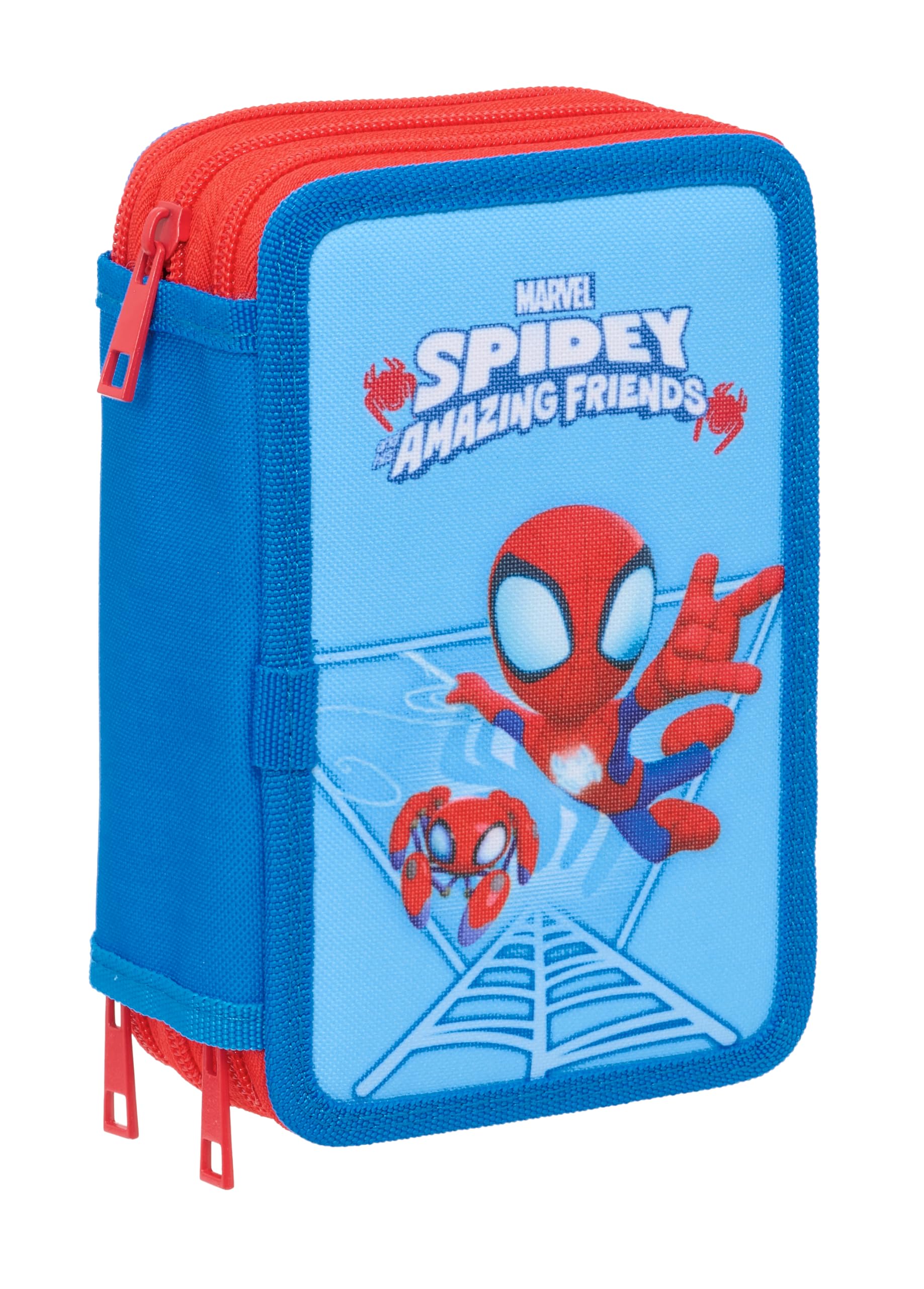SPIDEY Pencil Case per Bambini con 37 Utensili Inclusi, Accessorio Scolastico Ideale per Ragazzi da 5 a 14 Anni, Comodo 