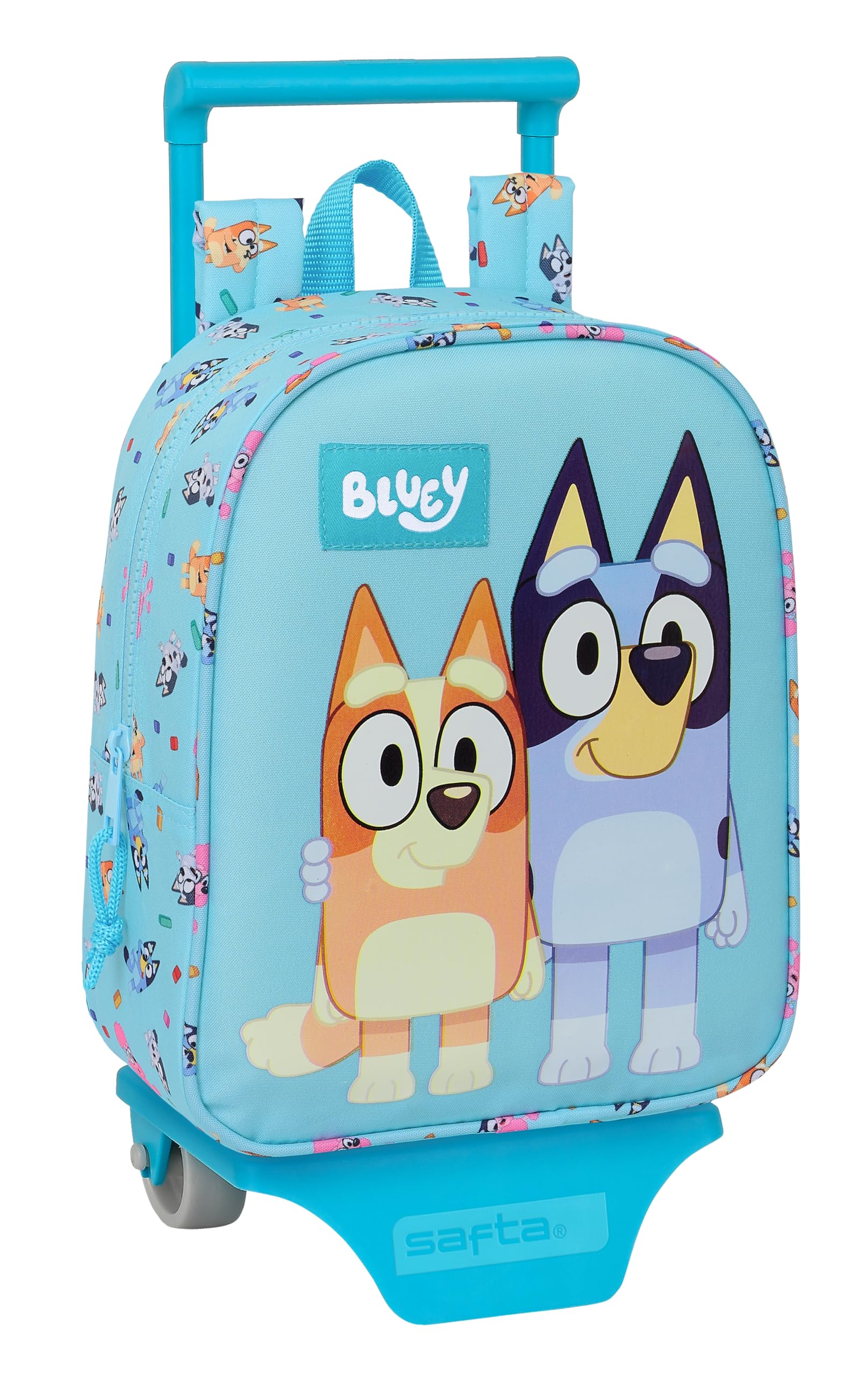 SAFTA BLUEY Nursery Backpack con Carrello Ideale per Bambini di Età Differenti, Comodo e Versatile, Qualità e Duratura, 