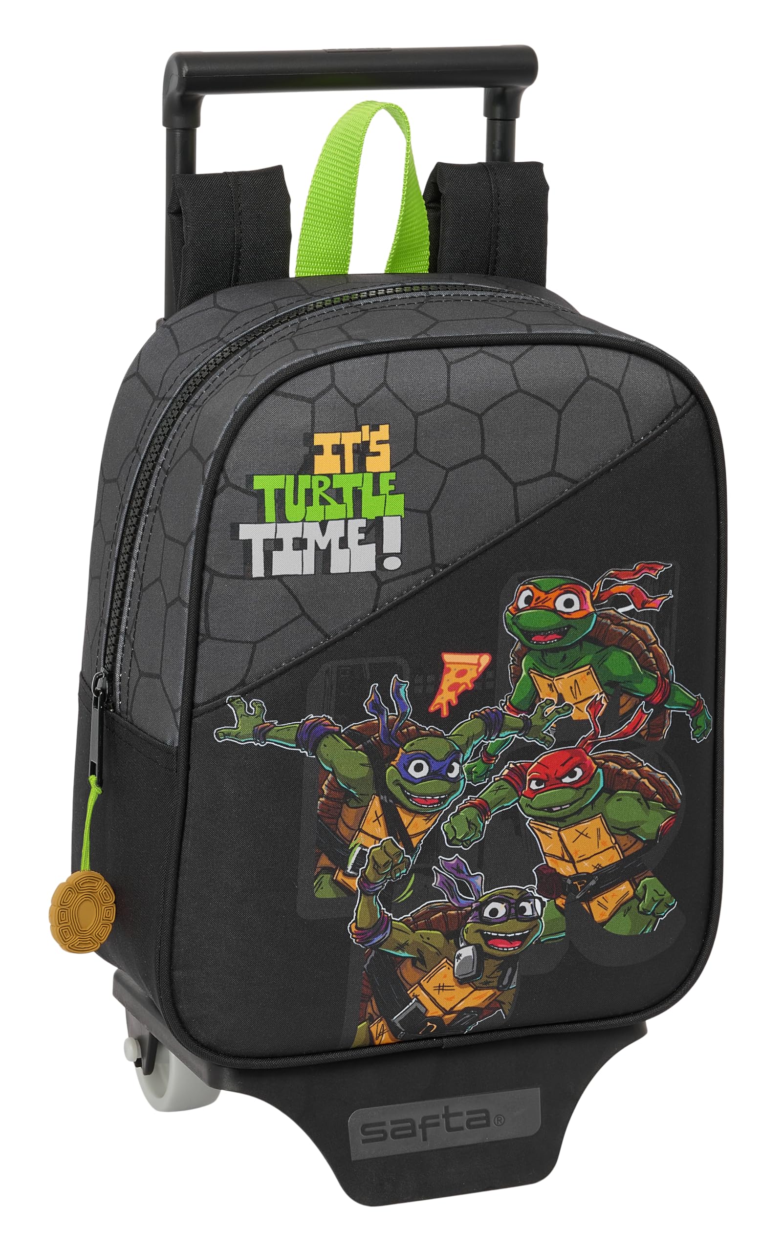 SAFTA Tartugas Ninja Nursery Backpack con Trolley Ideale per Bambini di Varie Età, Comoda e Versatile, Qualità e Durata,